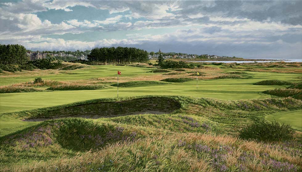 14th and 4th Holes Carnoustie - Linda Hartough