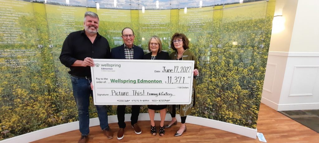 Picture This cheque donation to Wellspring Edmonton