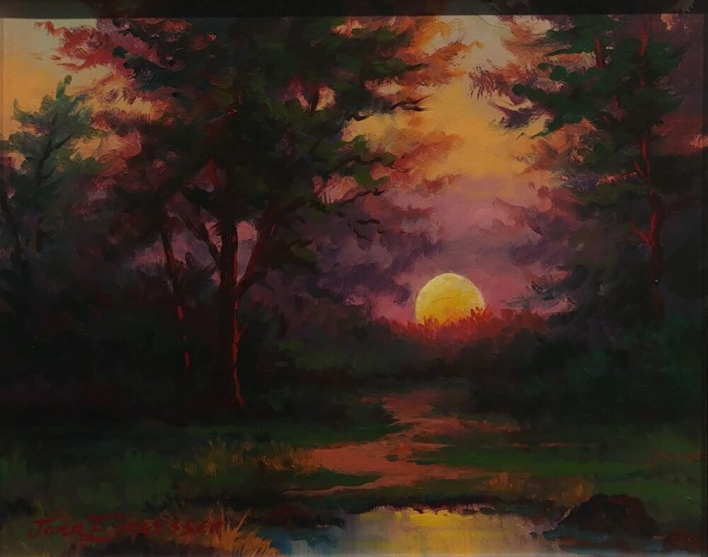 Sunset on country road