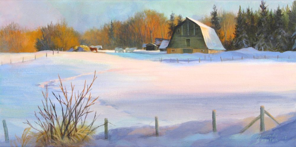 Alberta Winter Barn - Maurade Baynton