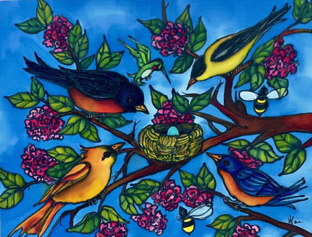 Birds in a nest