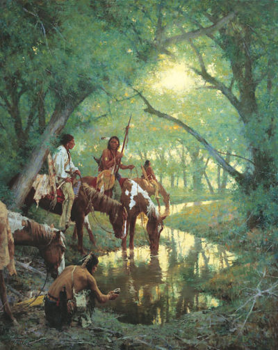 Cheyenne At The Disappearing Creek Called 'White Woman' Howard Terpning