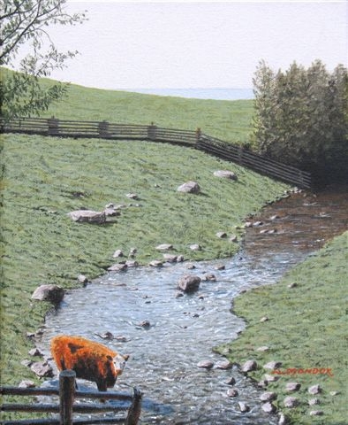 Cow by the Stream - Wayne Mondok