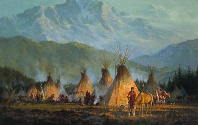 Crow Camp, 1864 - Howard Terpning