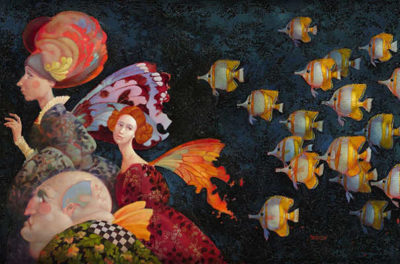Faeries Pursued by Butterfly Fish - James Christensen