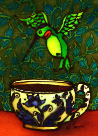 Hummingbird And Teacup Holly Carr