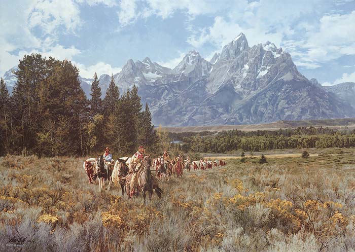 In the Valley of the Grand Tetons - Paul Calle