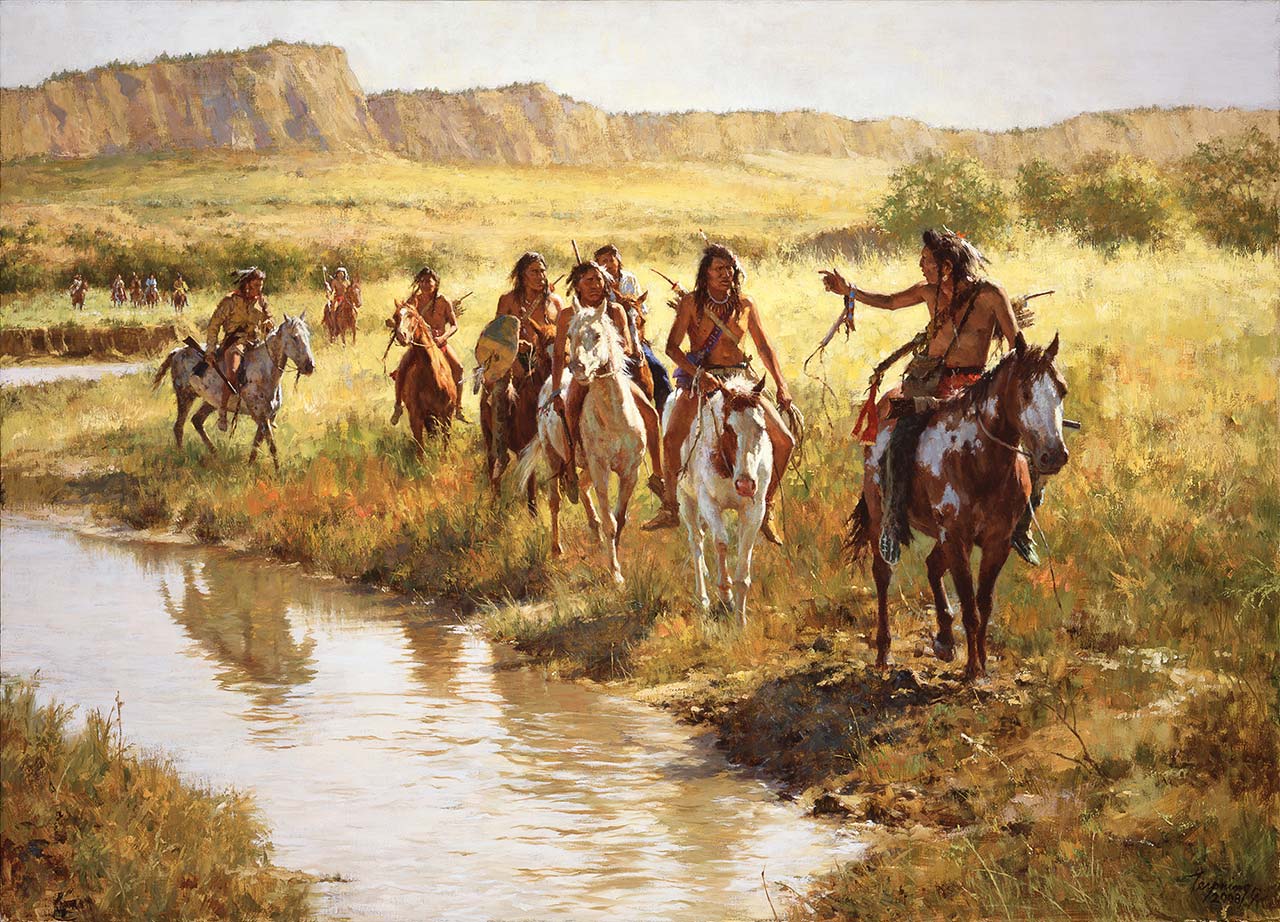 Nez Perce Scouts at Painted Robe Creek - 1877 - Howard Terpning