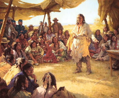 Paper That Talks Two Ways, The Treaty Signing Howard Terpning