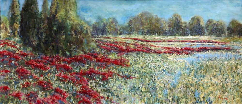 Poppies and Periwinkle
