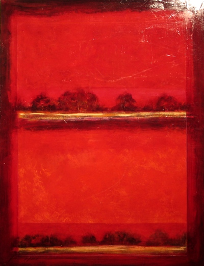 Red Abstract Fiona Hoop