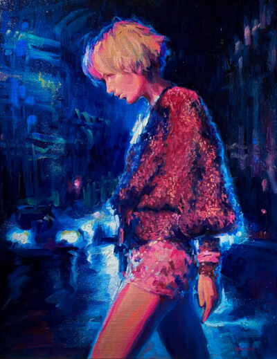 She Walks Alone (oil on canvas)22x28''
