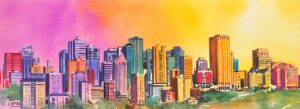 Skyline scene of Edmonton