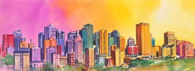 Skyline scene of Edmonton