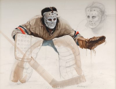 Study For At The Crease - Ken Danby