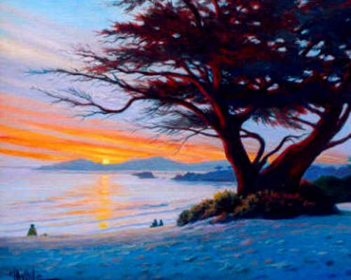 Sunset At Carmel Beach Charles White