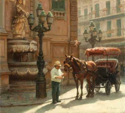 The Watering Hole at Piazza Villena, Palermo - Scott Tallman Powers