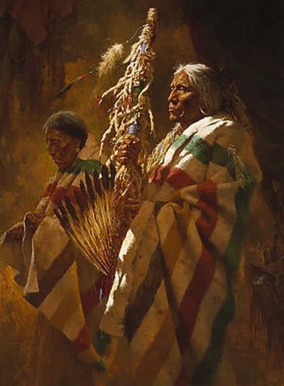 Thunderpipe and the Holy Man - Howard Terpning