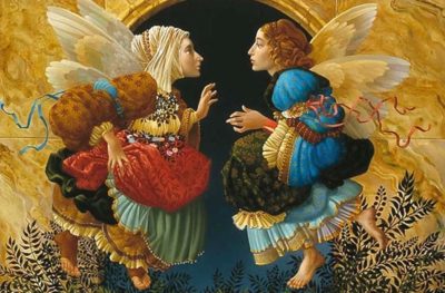 Two Angels Discussing Botticelli - James Christensen