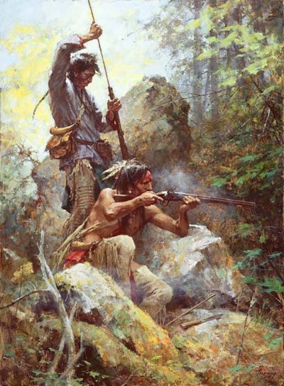 White Man Fire Sticks - Howard Terpning