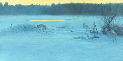 Winter Lodge - Wolf Pack - Robert Bateman