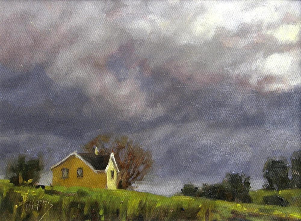Yellow House and Stormy Skies - Gaye Adams