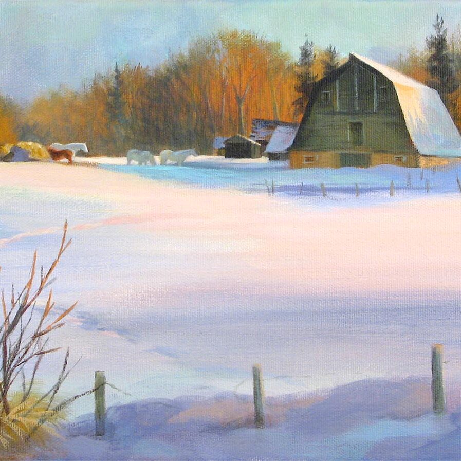 Alberta Winter Barn - Maurade Baynton