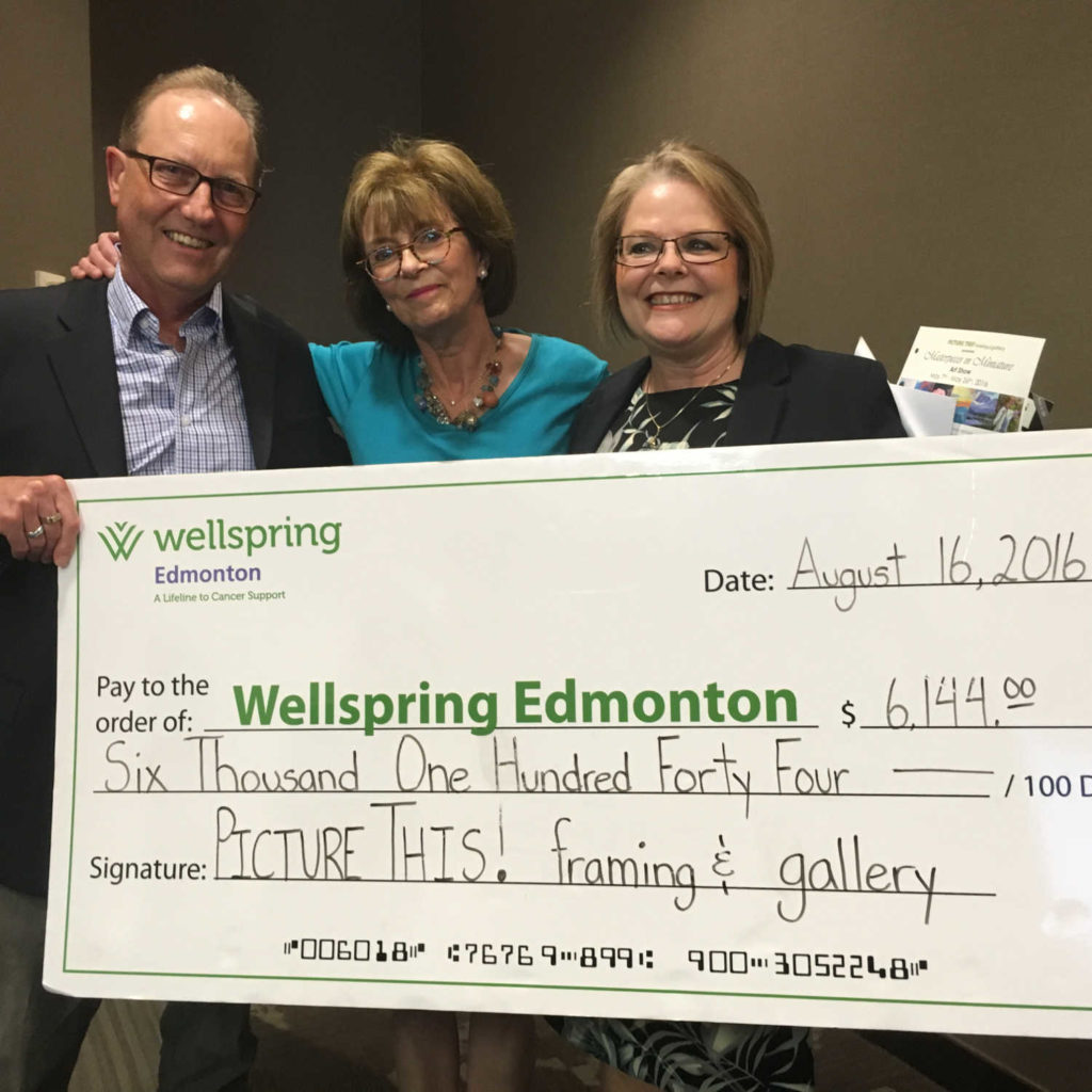 Picture This Presents Donation Cheque to Wellspring Edmonton